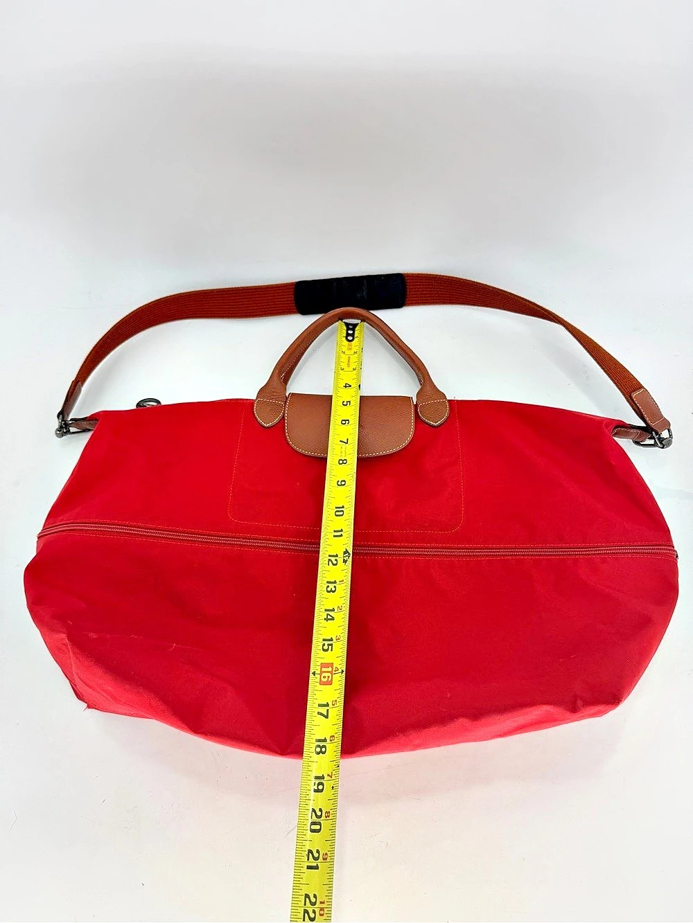 Longchamp Le Pliage Expandable Large Travel Duffle in Red - Picture 7 of 16